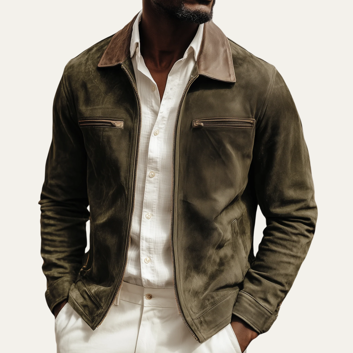 Belgravia Suede Jacket | Dark Green, Tailored Fit 2