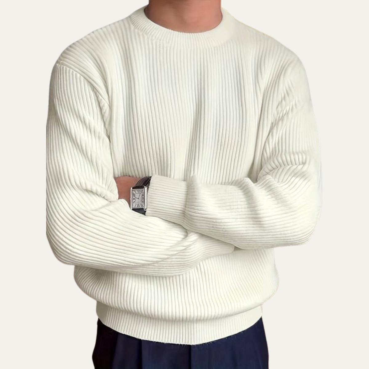 Eden Classic Sweater | Ribbed Knit, Tailored Fit for Men and Women 2
