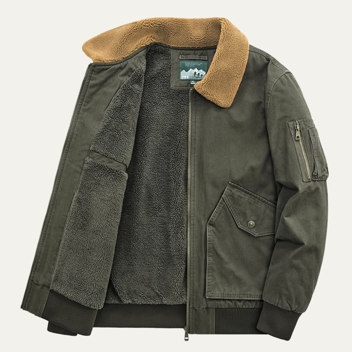 Frosty Bomber Jacket | Sherpa Lined, Cotton Exterior for Men and Women 2