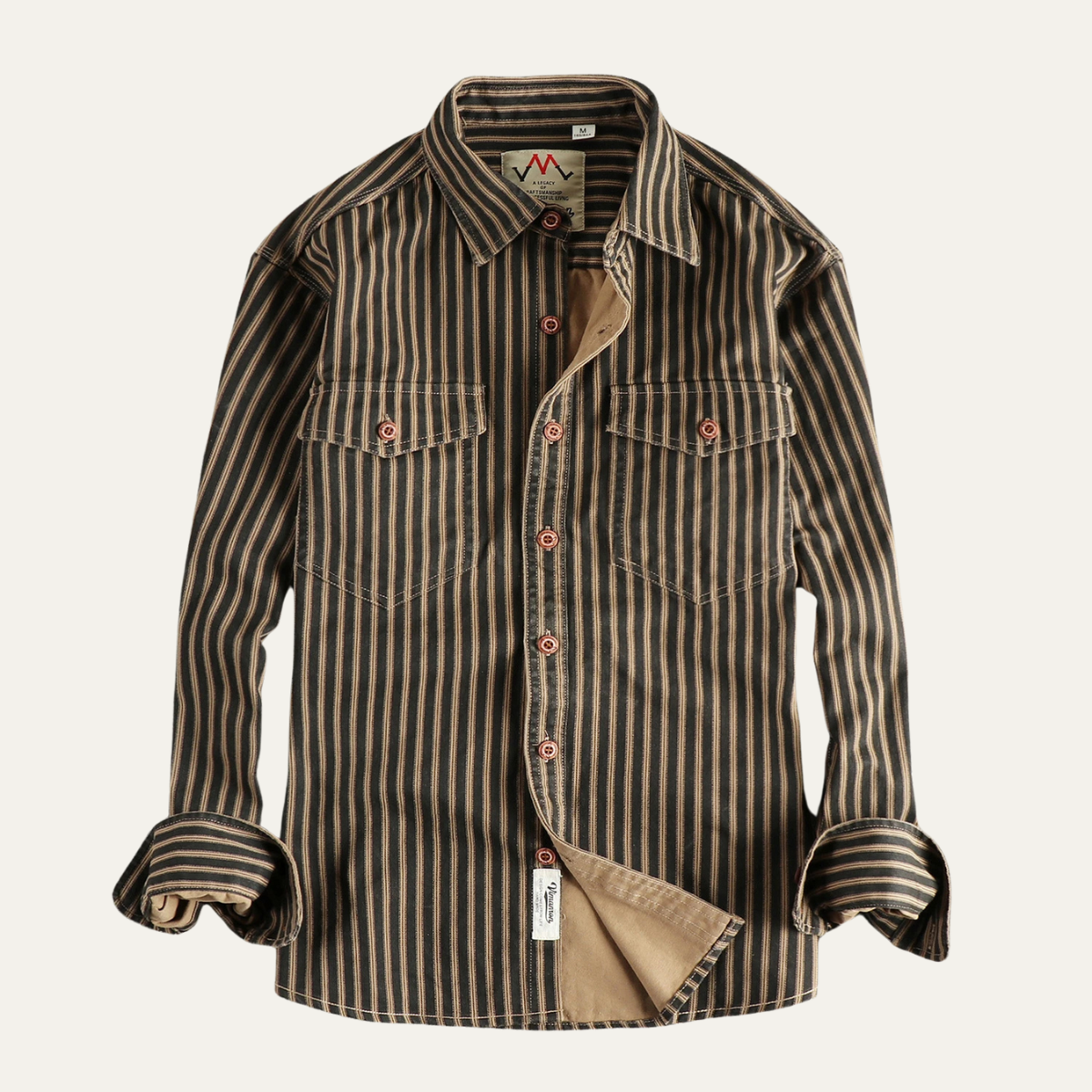Maverick Men's Shirt | 100% Cotton, Retro Vertical Stripes 0