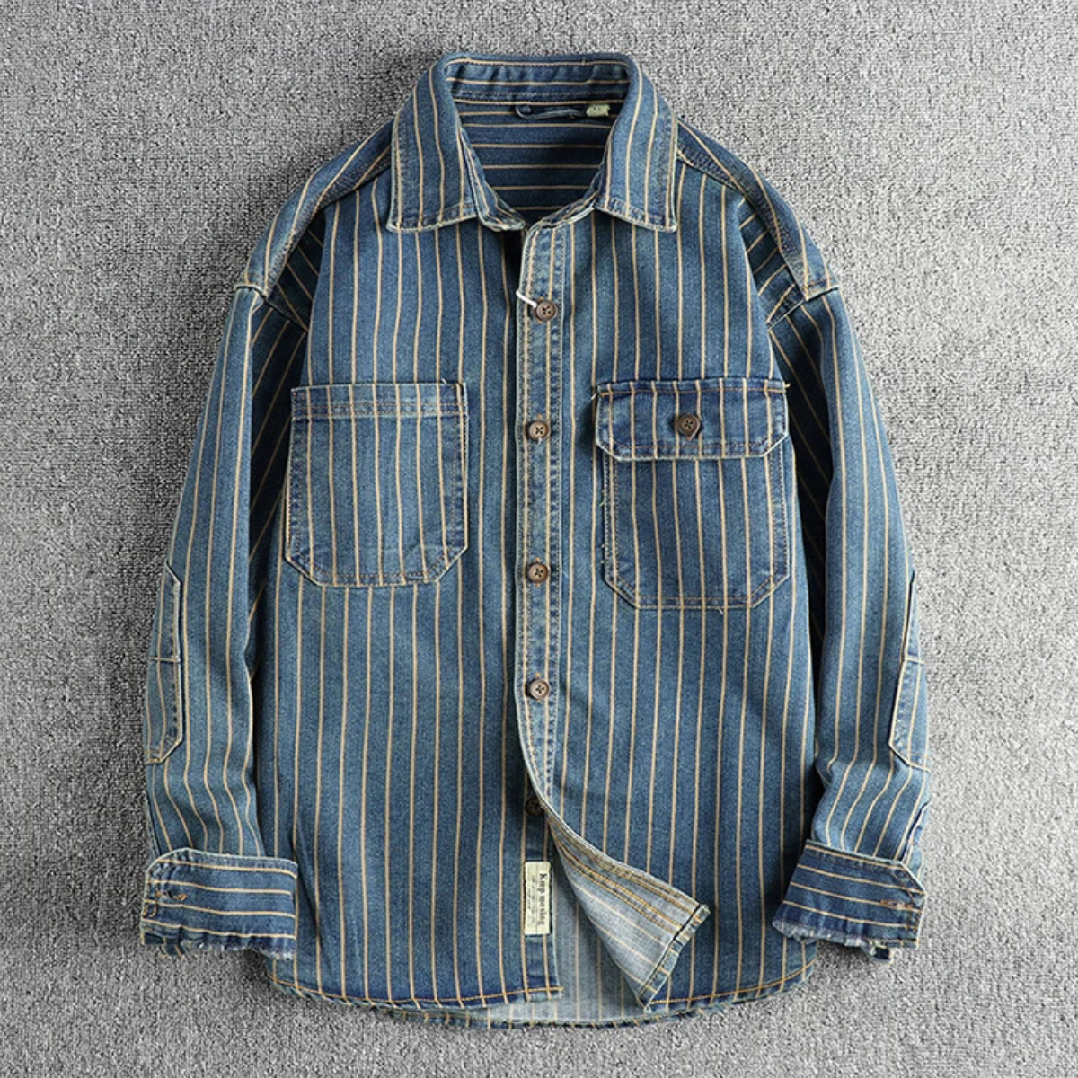 Riviera Vintage Shirt | Heavy Cotton, Striped Design 0