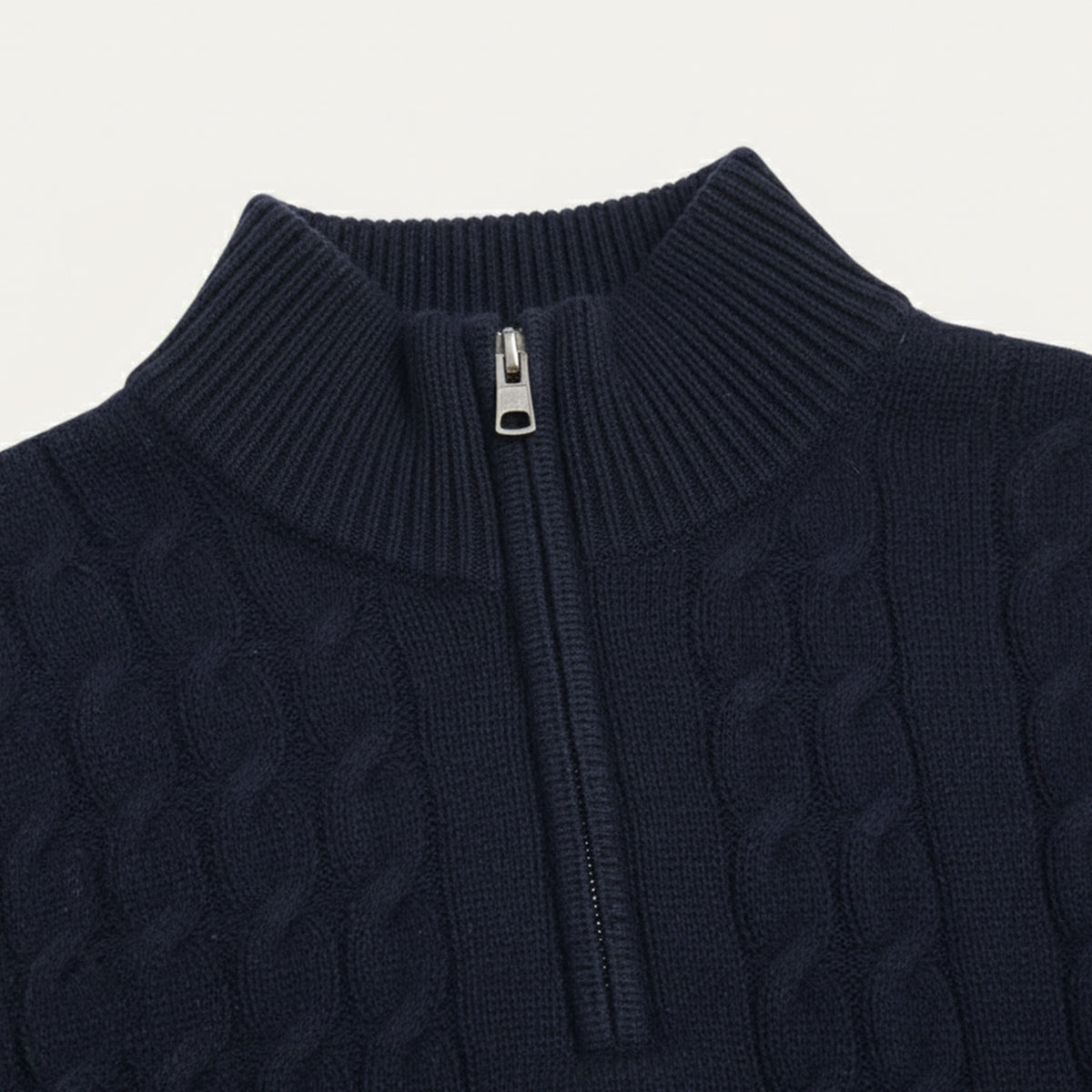 Savvy St. Moritz Sweater | Cable Knit, Half-Zip, Premium Cotton Blend 2