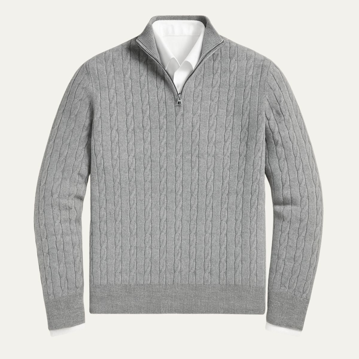 Savvy St. Moritz Sweater | Cable Knit, Half-Zip, Premium Cotton Blend 4