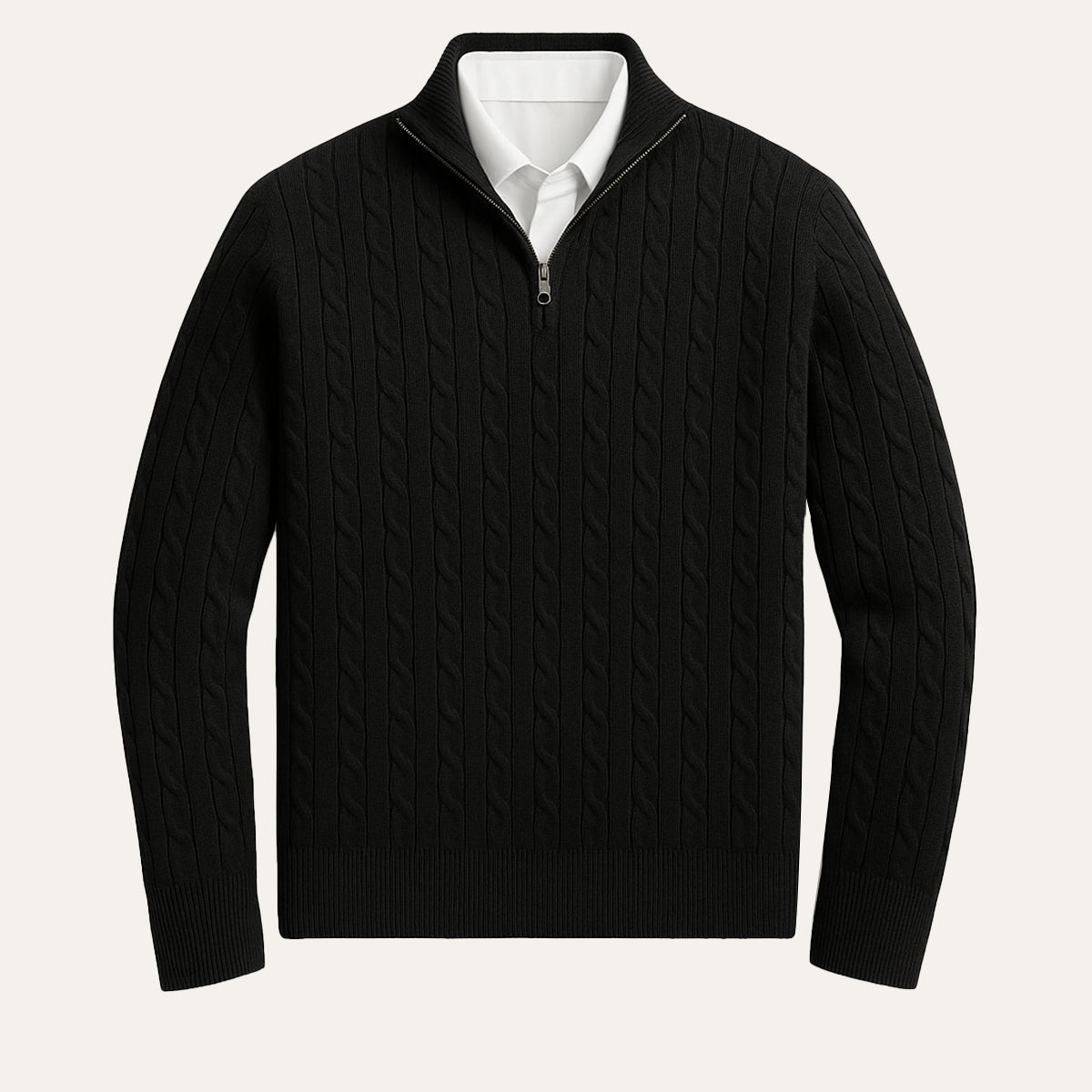 Savvy St. Moritz Sweater | Cable Knit, Half-Zip, Premium Cotton Blend 8