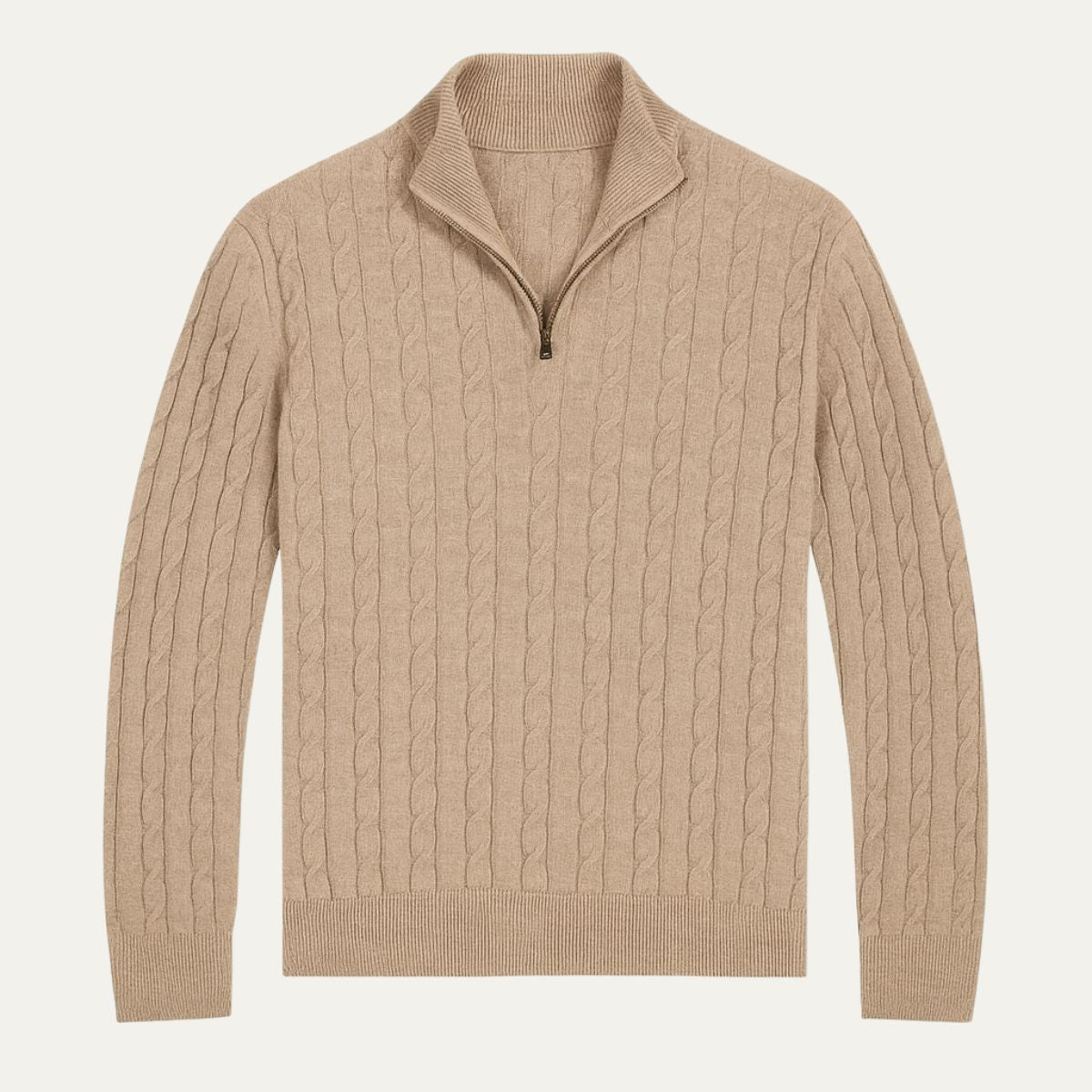 Savvy St. Moritz Sweater | Cable Knit, Half-Zip, Premium Cotton Blend 9