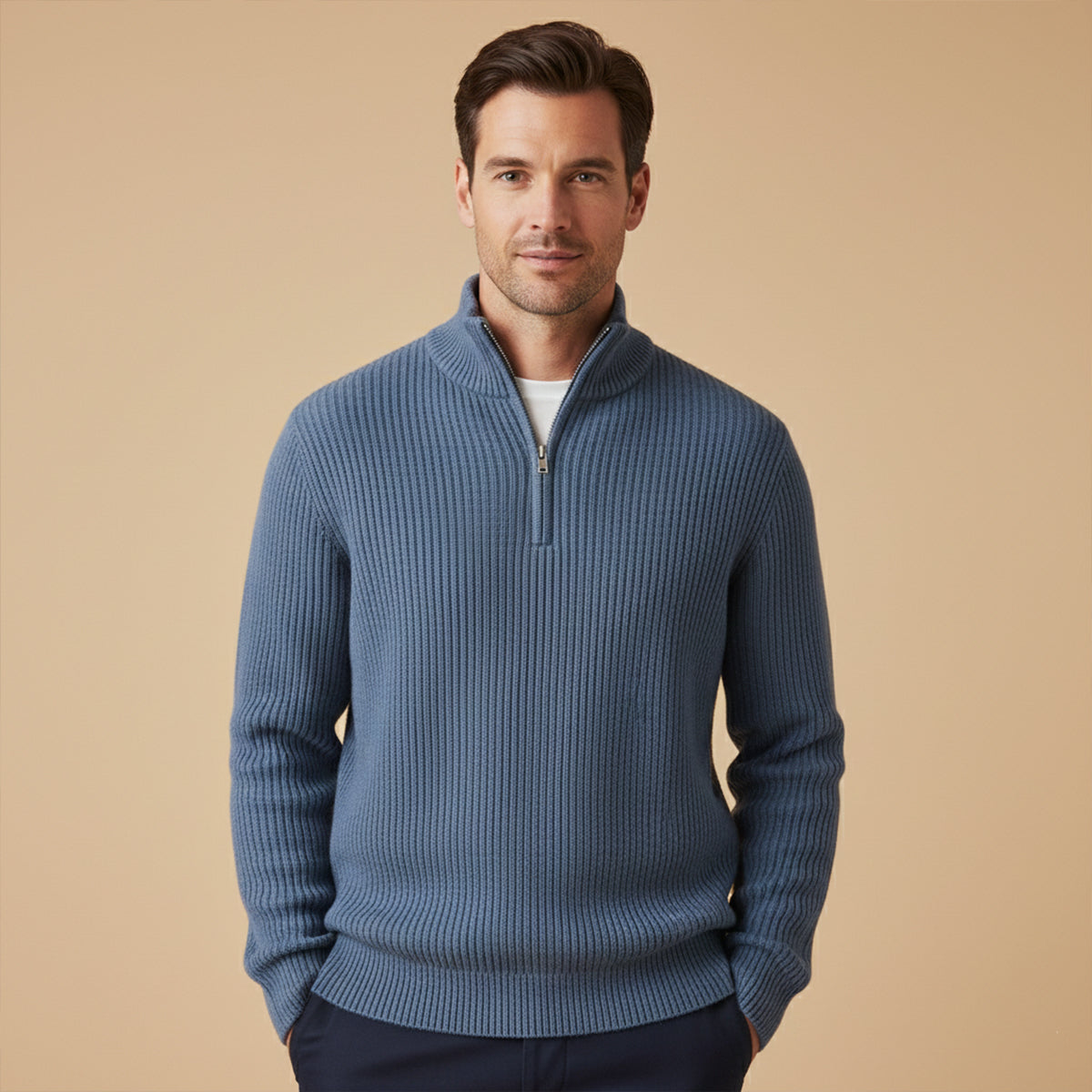 Vico Men's Sweater | Soft Knit, Half Zip Design 1