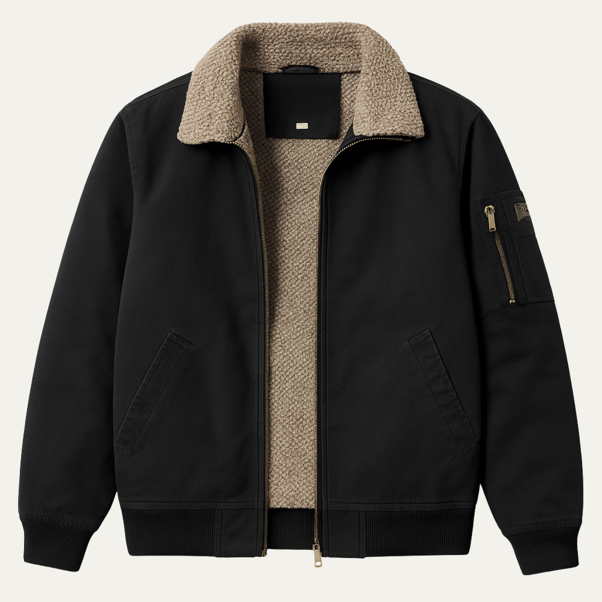 Waverly Mens Bomber Jacket | Shearling Lined, Durable Cotton 1