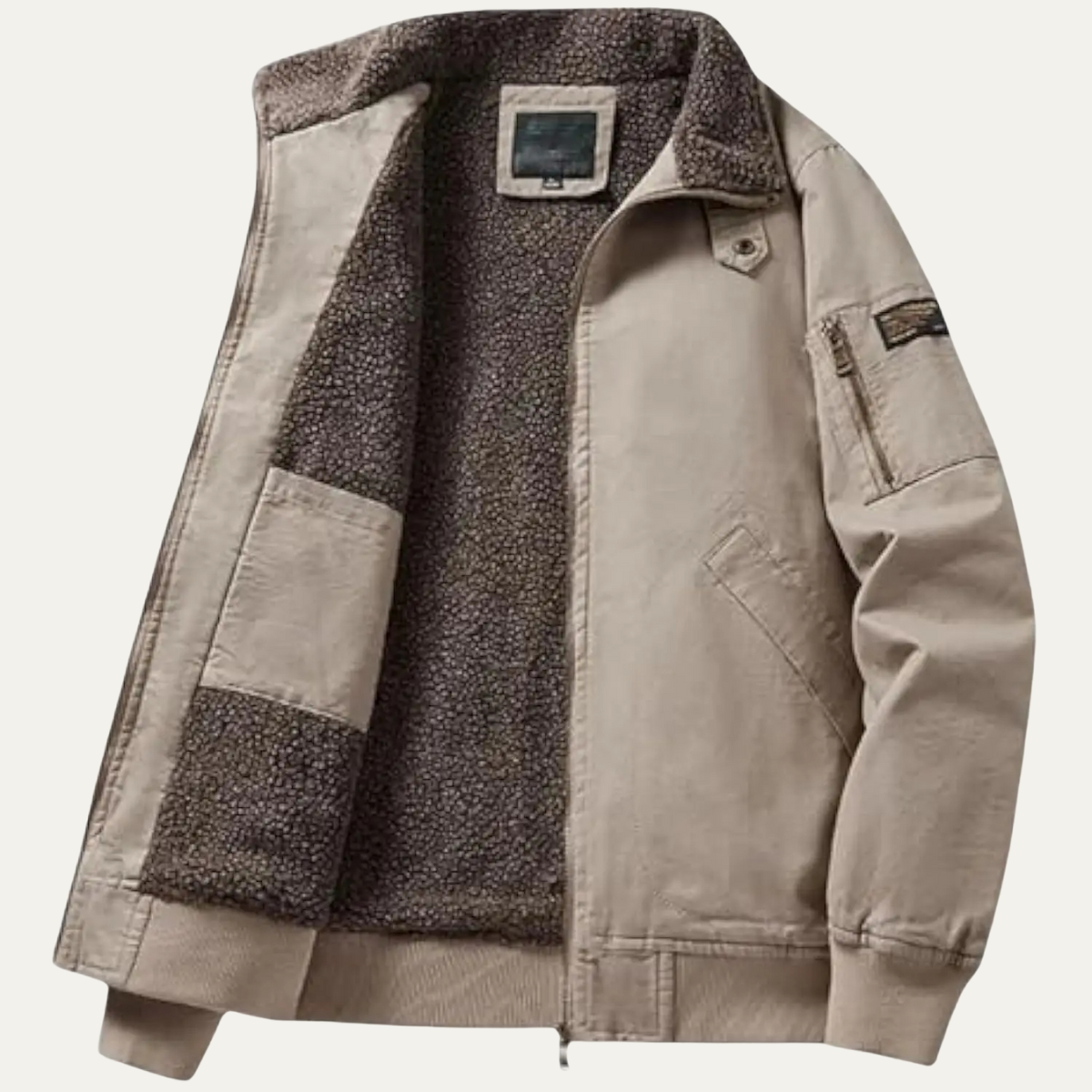 Waverly Mens Bomber Jacket | Shearling Lined, Durable Cotton 4